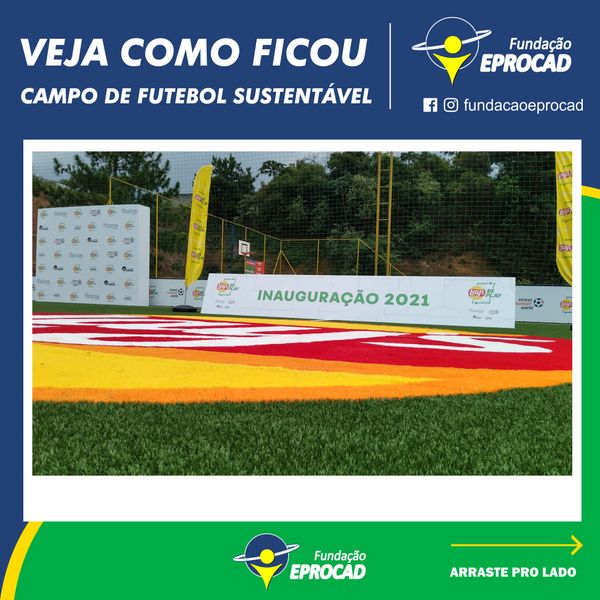 Novo campo de futebol sustentável.